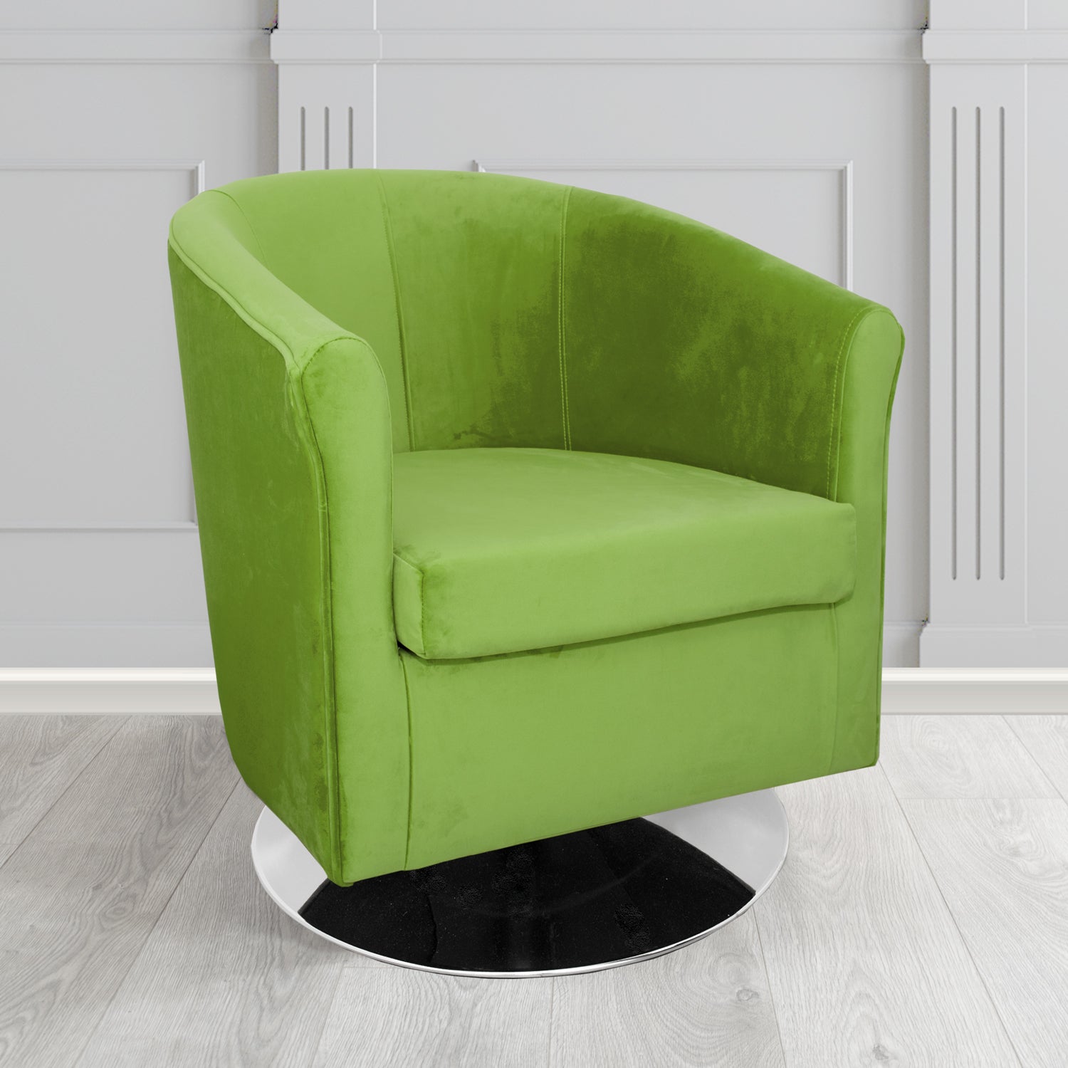 Tuscany Monaco Olive Plush Velvet Fabric Swivel Tub Chair (6589864247338)