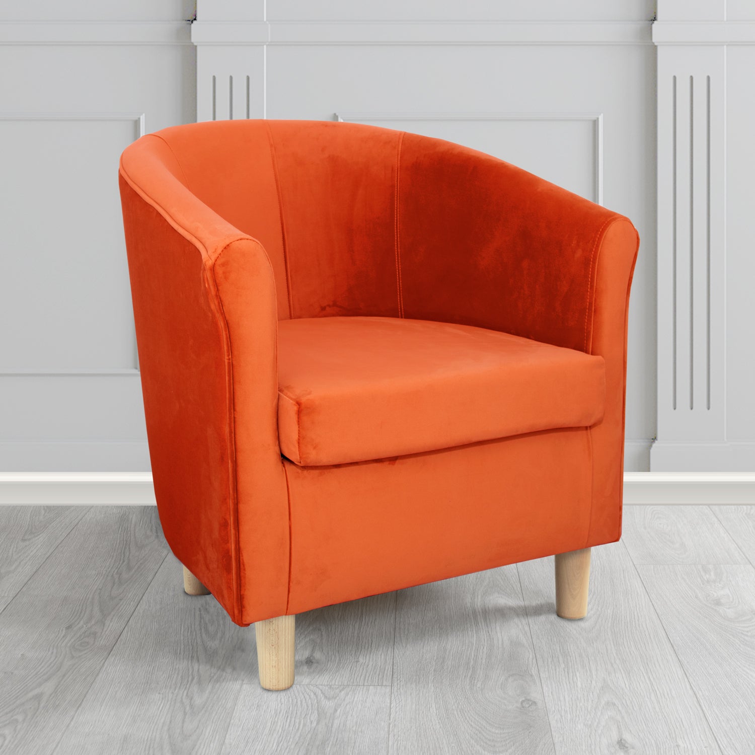 Express Tuscany Monaco Pumpkin Plush Velvet Fabric Tub Chair (6589836984362)