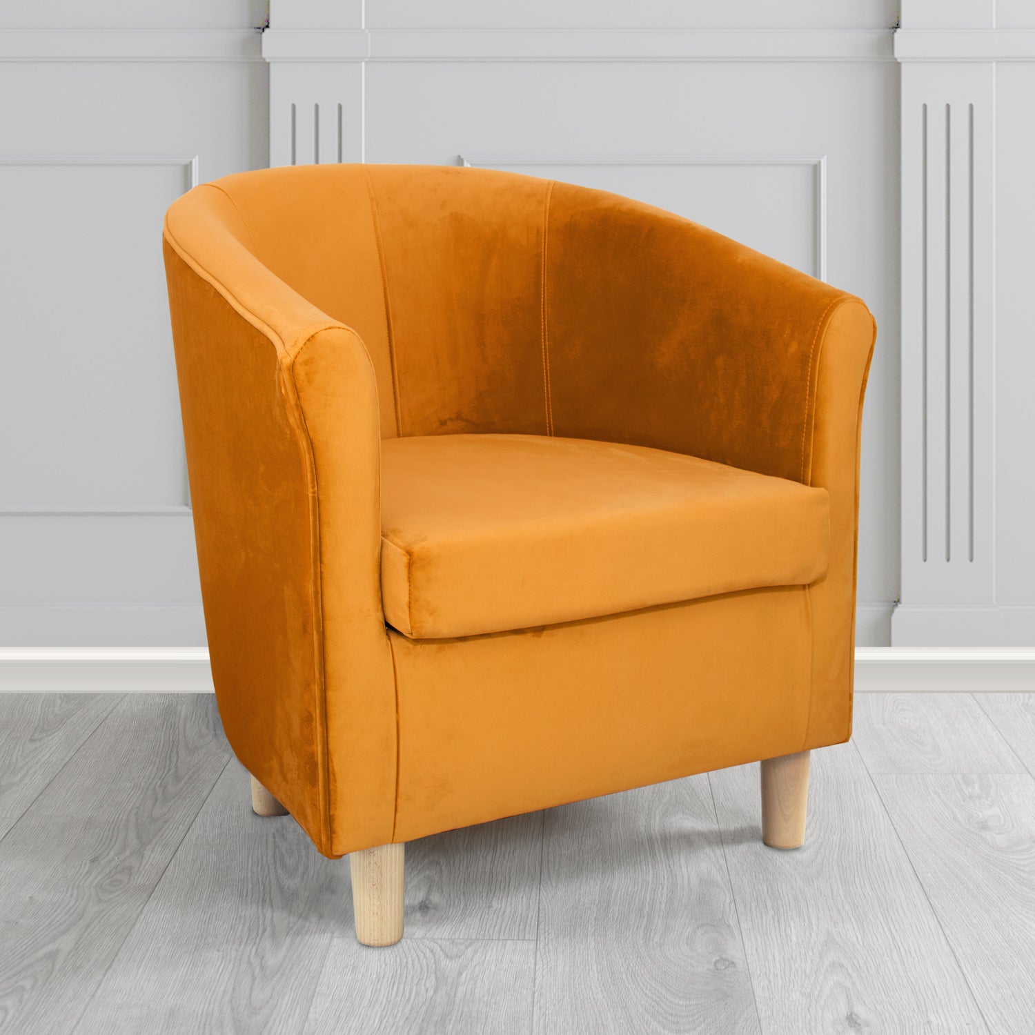 Express Tuscany Monaco Saffron Plush Velvet Fabric Tub Chair (6589848354858)
