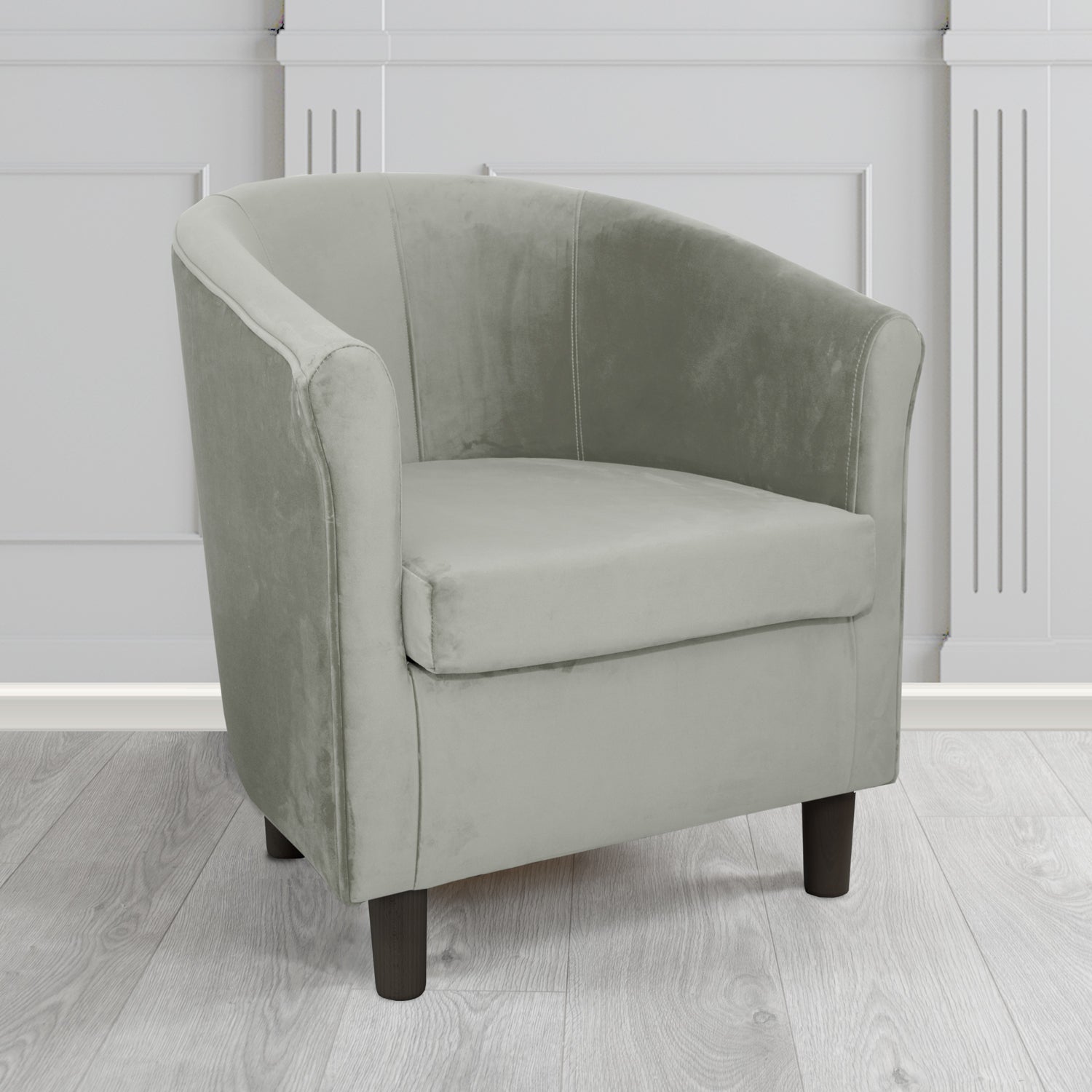 Express Tuscany Monaco Silver Plush Velvet Fabric Tub Chair (6589853401130)