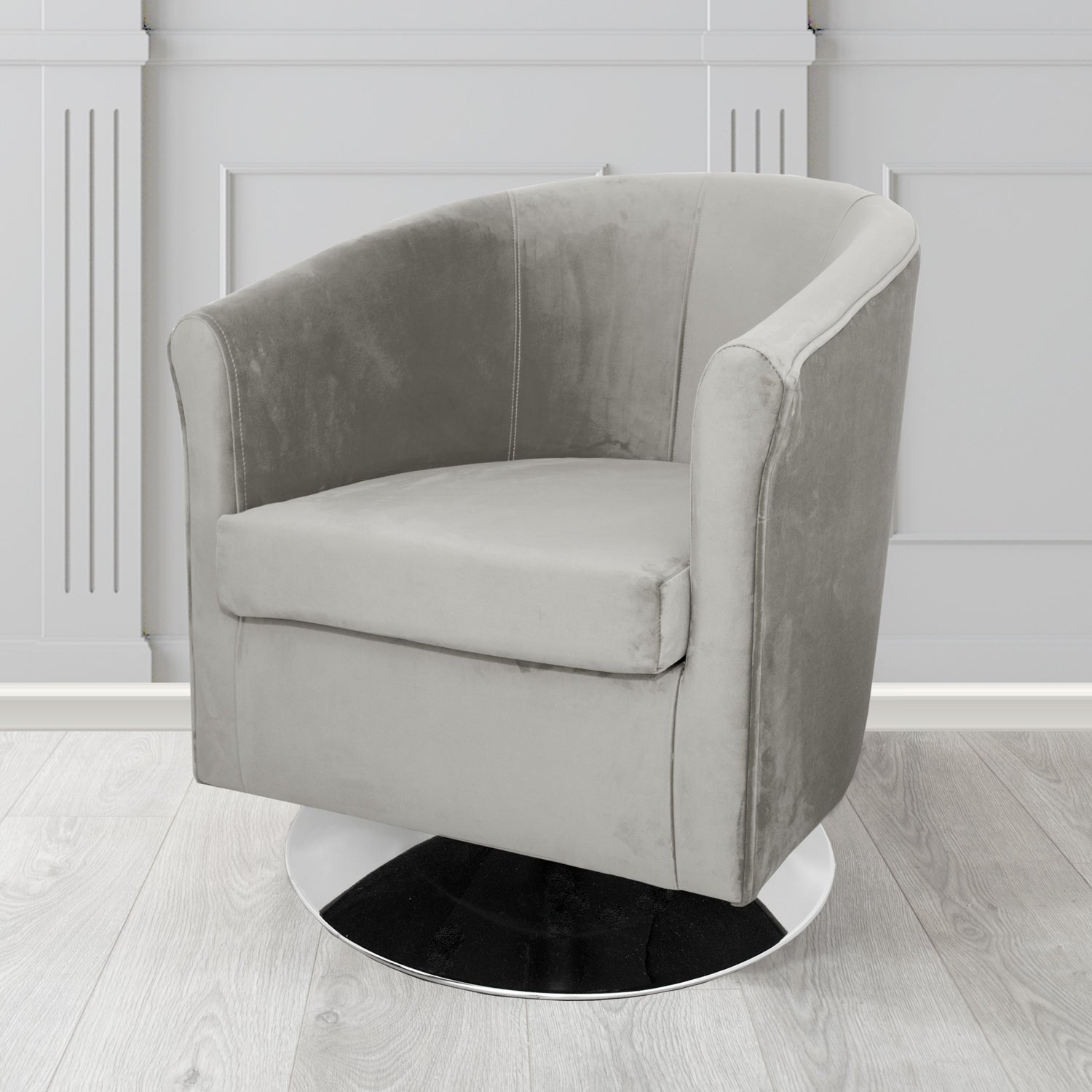 Tuscany Monaco Steel Plush Velvet Fabric Swivel Tub Chair (6589865721898)