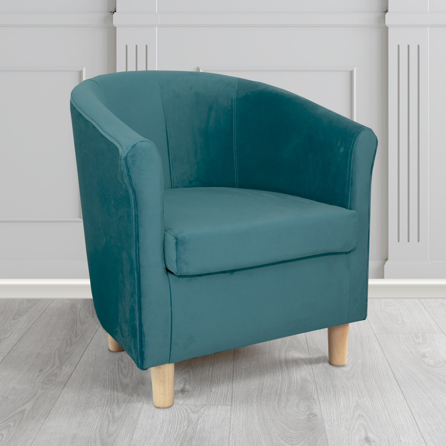Express Tuscany Monaco Teal Plush Velvet Fabric Tub Chair (6589859135530)