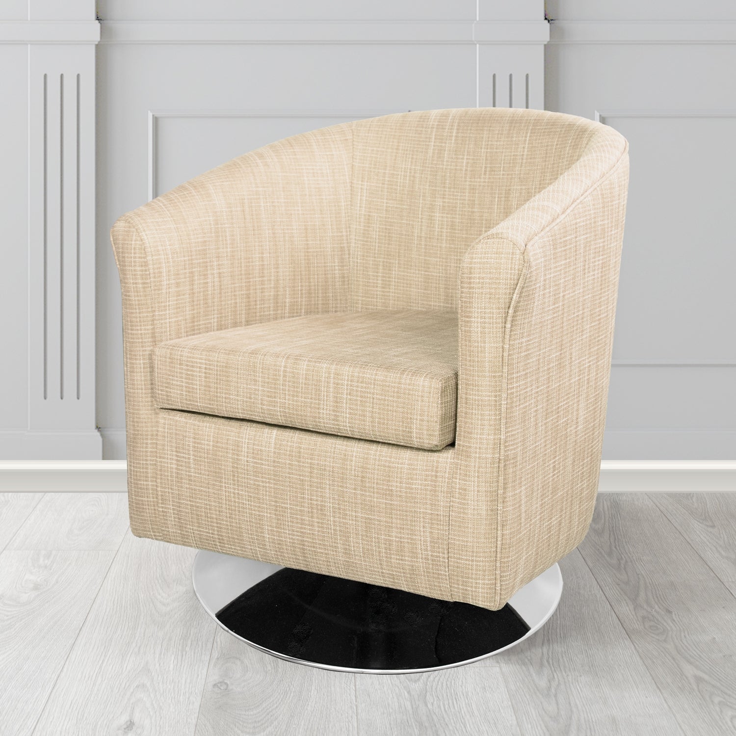 Tuscany Ravel Hessian Contract Crib 5 Fabric Swivel Tub Chair - Antimicrobial & Water-Resistant - The Tub Chair Shop