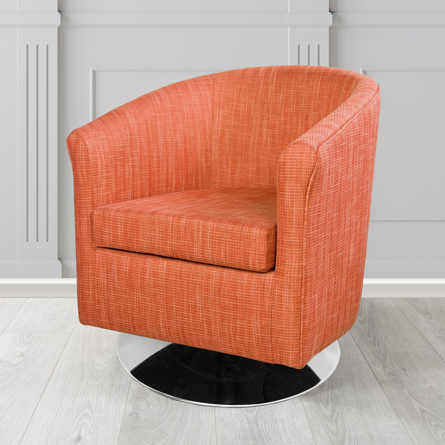 Tuscany Ravel Marmalade Contract Crib 5 Fabric Swivel Tub Chair - Antimicrobial & Water-Resistant - The Tub Chair Shop