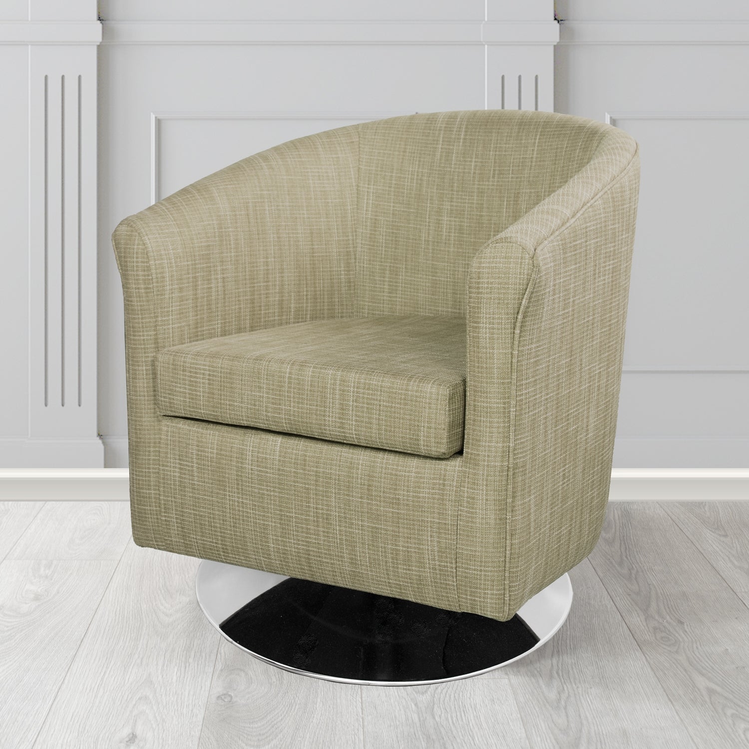 Tuscany Ravel Porridge Contract Crib 5 Fabric Swivel Tub Chair - Antimicrobial & Water-Resistant - The Tub Chair Shop