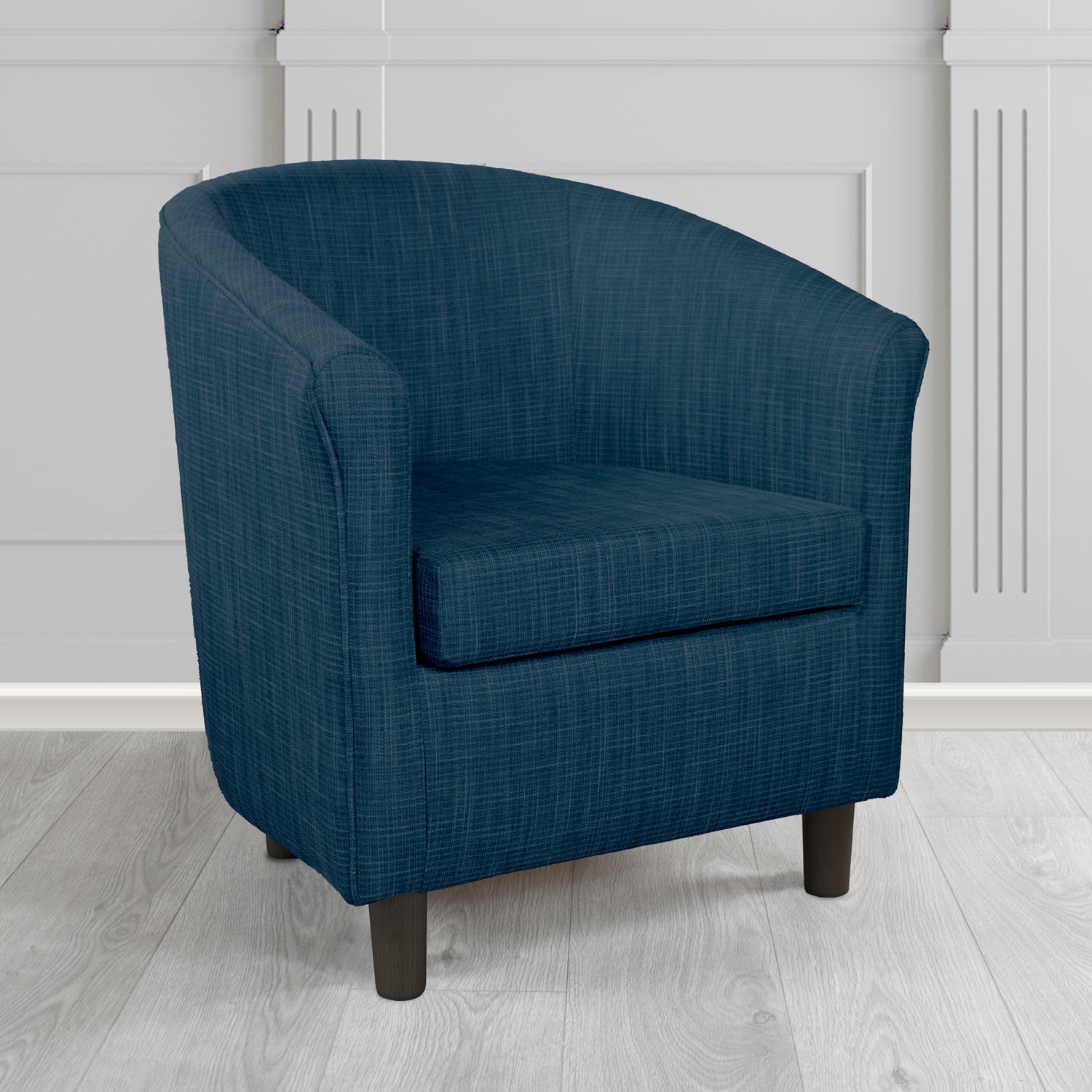 Tuscany Ravel Prussian Blue Contract Crib 5 Fabric Tub Chair - Antimicrobial & Water-Resistant - The Tub Chair Shop