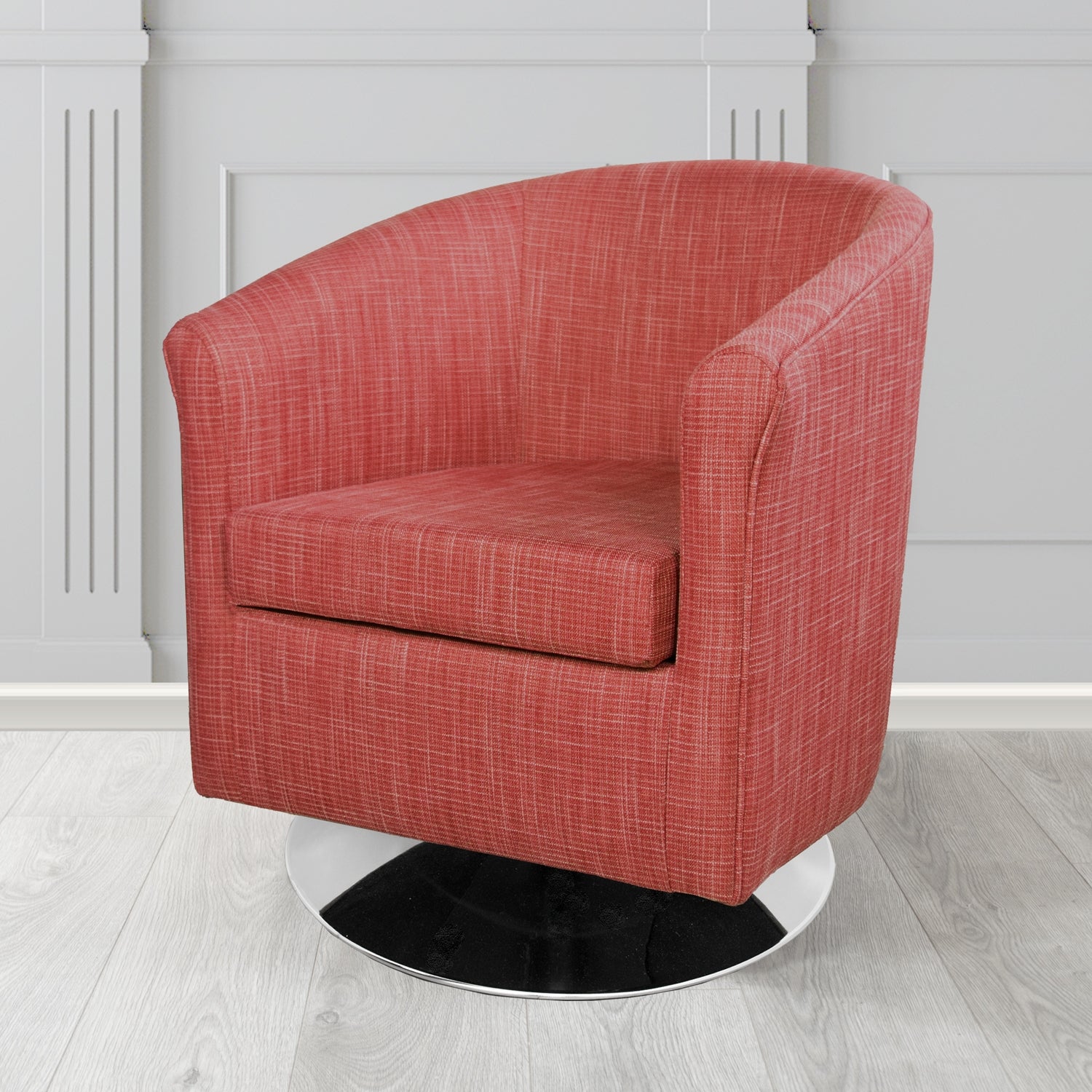 Tuscany Ravel Tomato Contract Crib 5 Fabric Swivel Tub Chair - Antimicrobial & Water-Resistant - The Tub Chair Shop