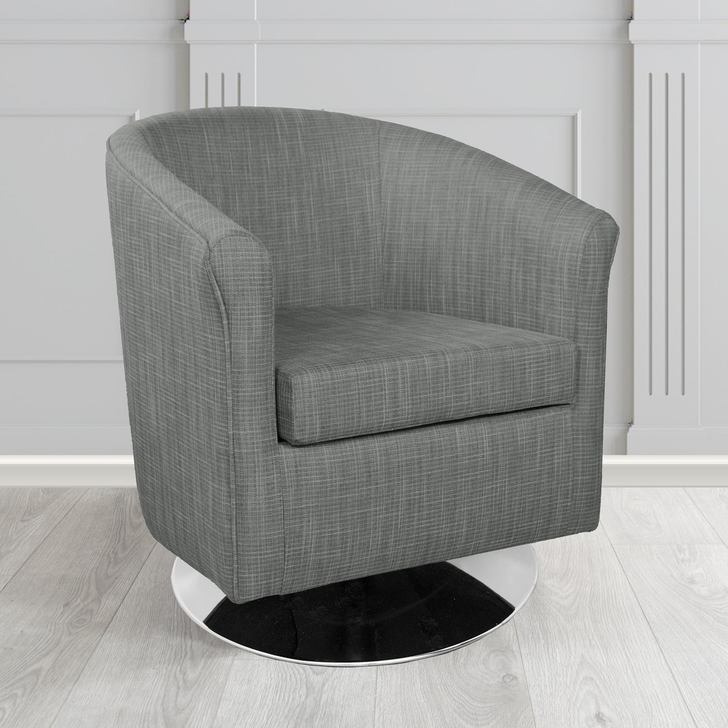 Tuscany Ravel Zinc Contract Crib 5 Fabric Swivel Tub Chair - Antimicrobial & Water-Resistant - The Tub Chair Shop