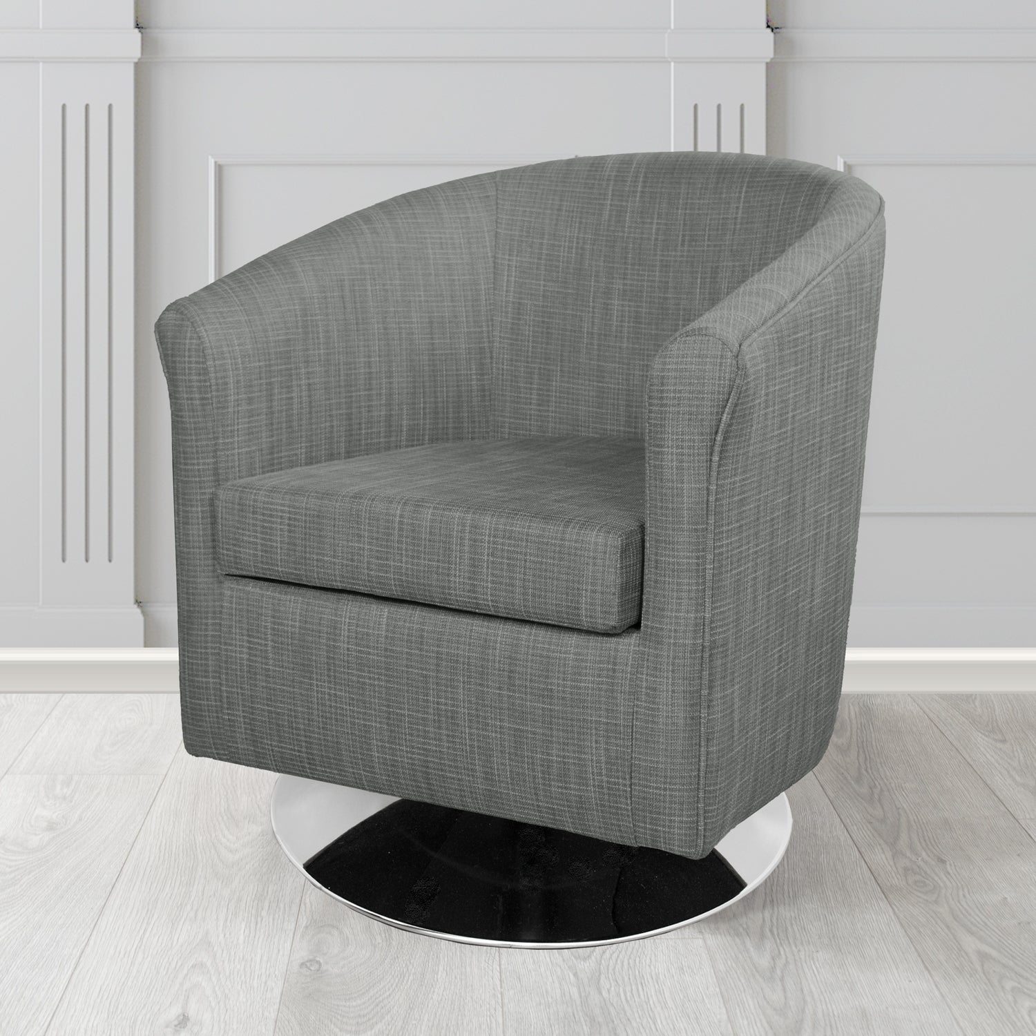 Tuscany Ravel Zinc Contract Crib 5 Fabric Swivel Tub Chair - Antimicrobial & Water-Resistant - The Tub Chair Shop