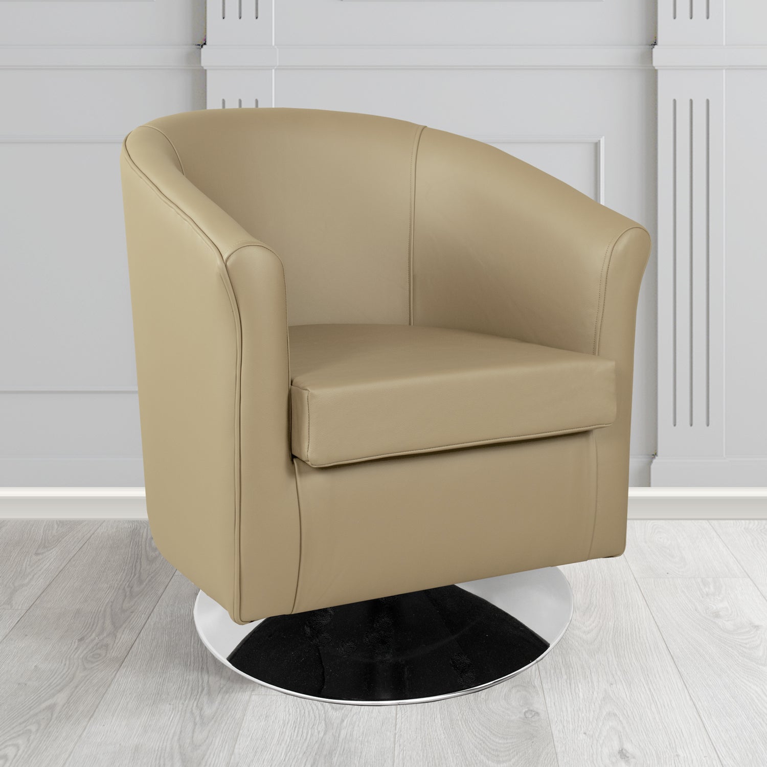 Tuscany Shelly Ash Crib 5 Genuine Leather Swivel Tub Chair - The Tub Chair Shop
