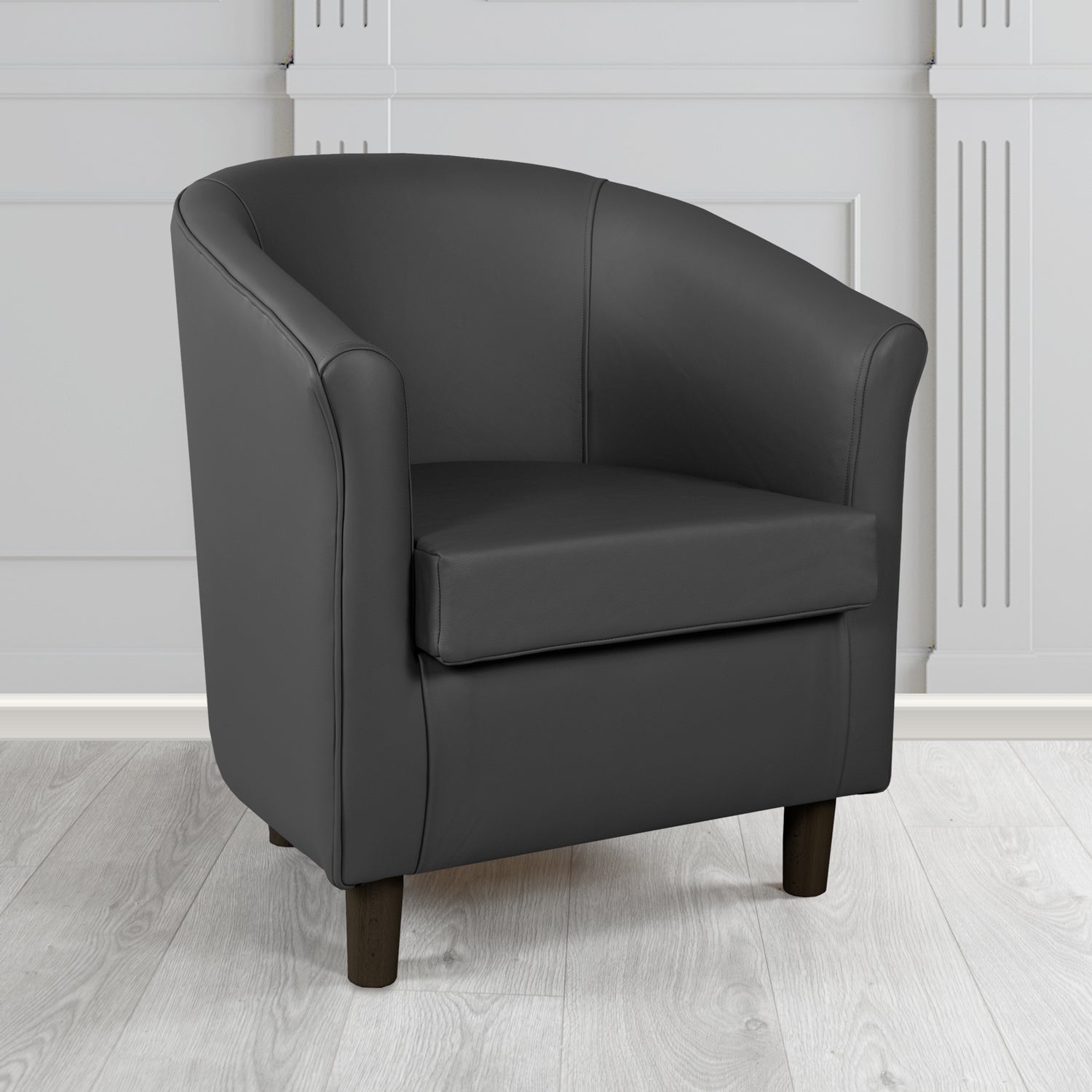 Tuscany Shelly Black Crib 5 Genuine Leather Tub Chair - The Tub Chair Shop