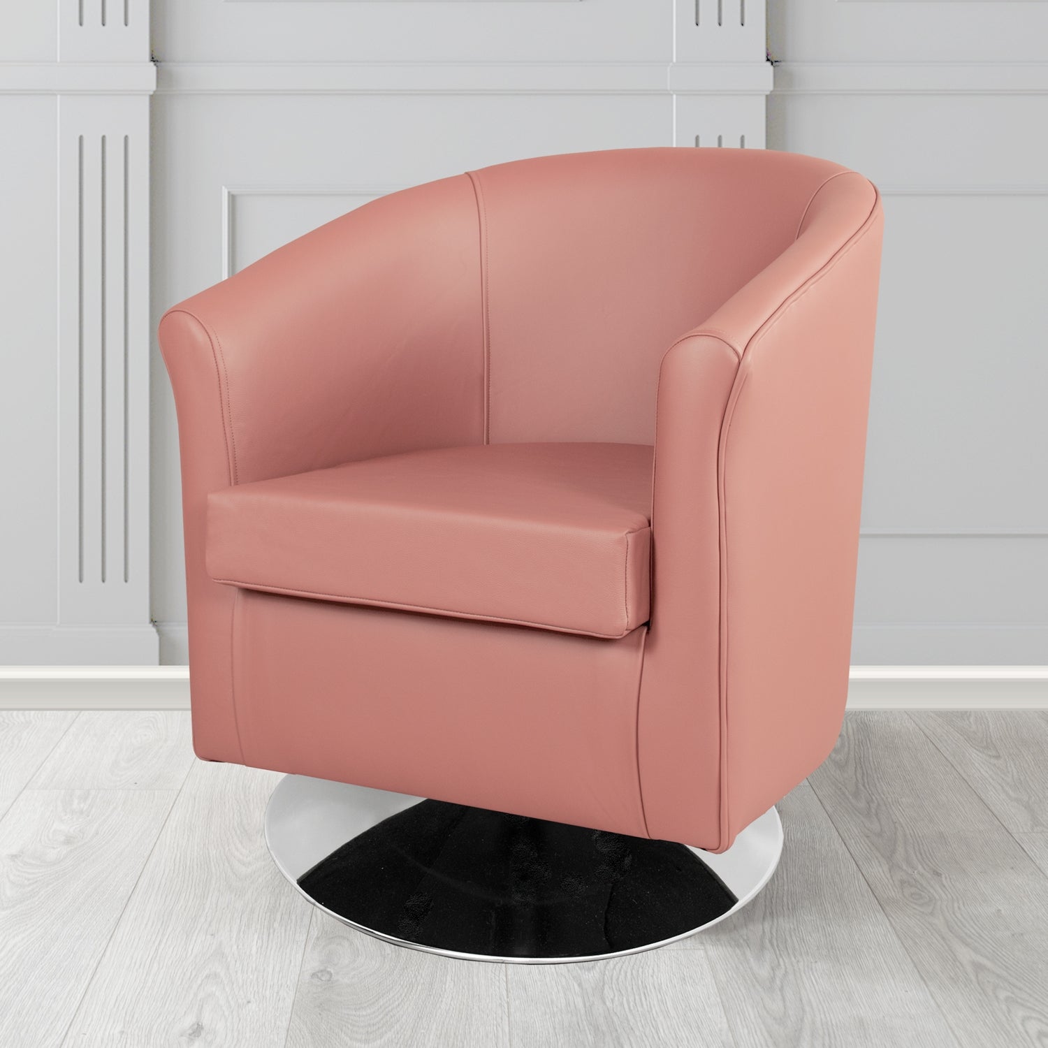 Tuscany Shelly Brick Red Crib 5 Genuine Leather Swivel Tub Chair