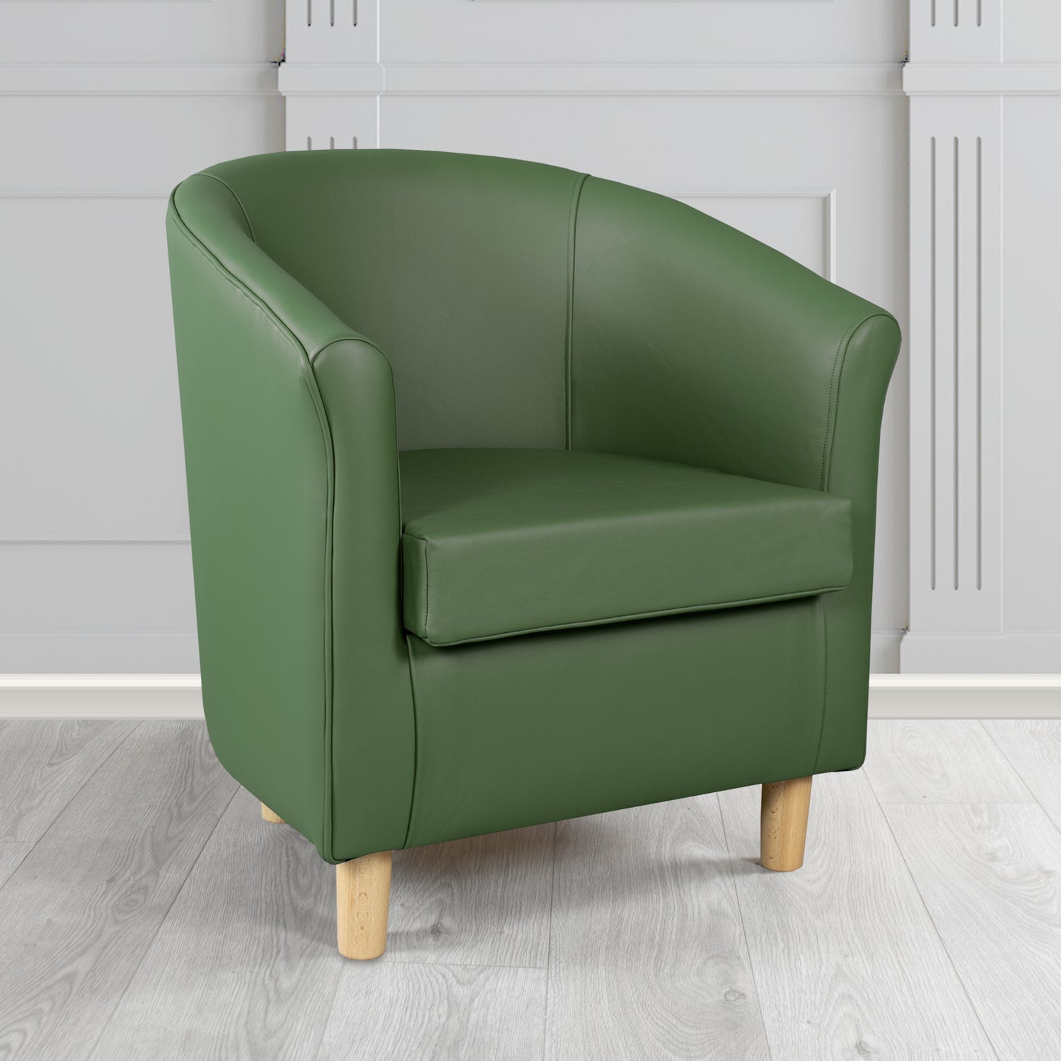 Tuscany Shelly Forest Green Crib 5 Genuine Leather Tub Chair - The Tub Chair Shop