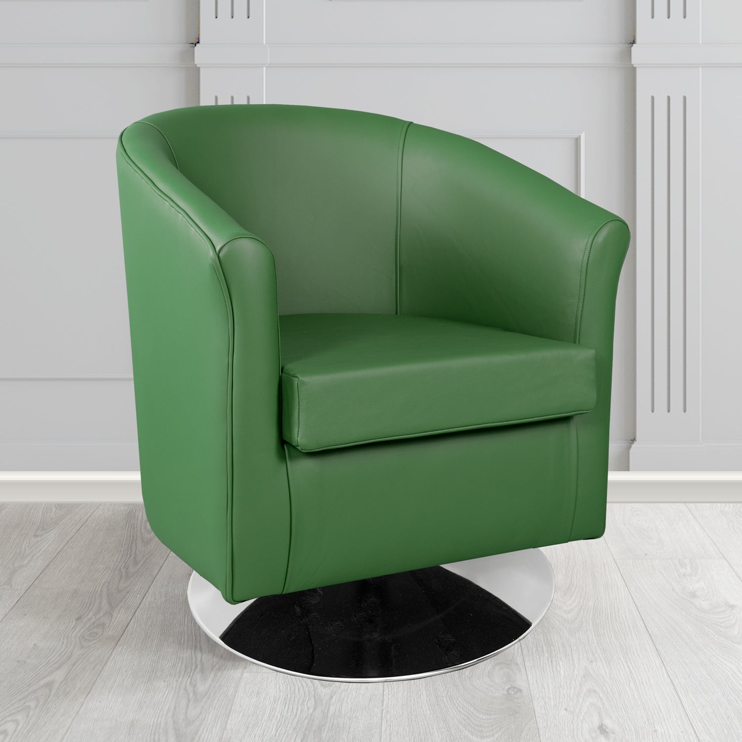 Tuscany Shelly Jade Green Crib 5 Genuine Leather Swivel Tub Chair - The Tub Chair Shop