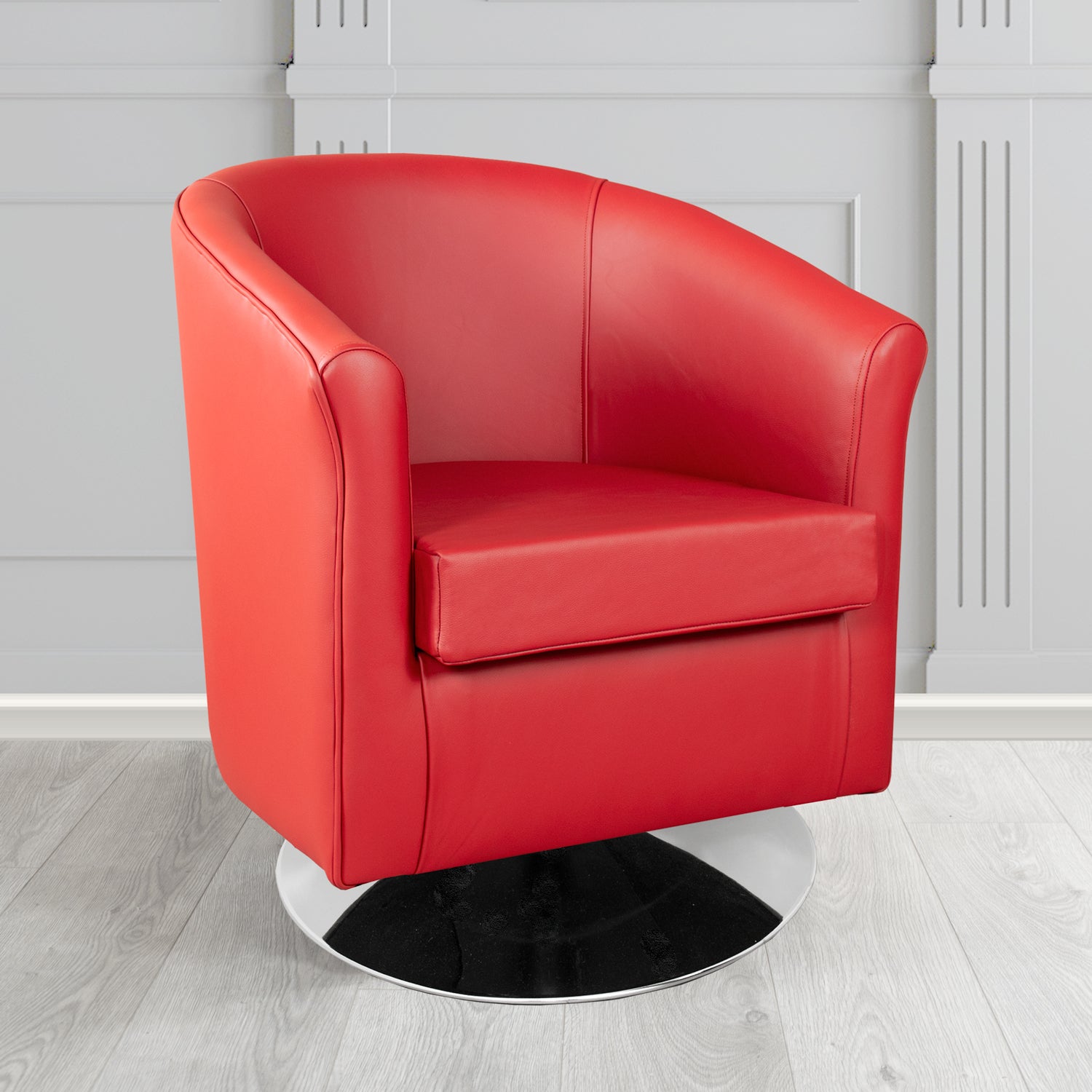 Tuscany Shelly Poppy Crib 5 Genuine Leather Swivel Tub Chair - The Tub Chair Shop