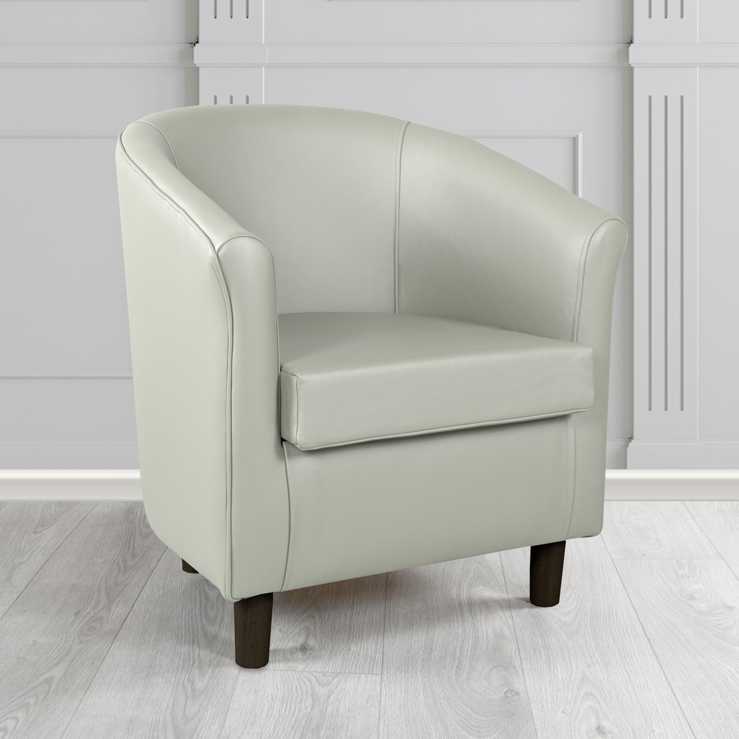 Tuscany Shelly Silver Grey Crib 5 Genuine Leather Tub Chair - The Tub Chair Shop