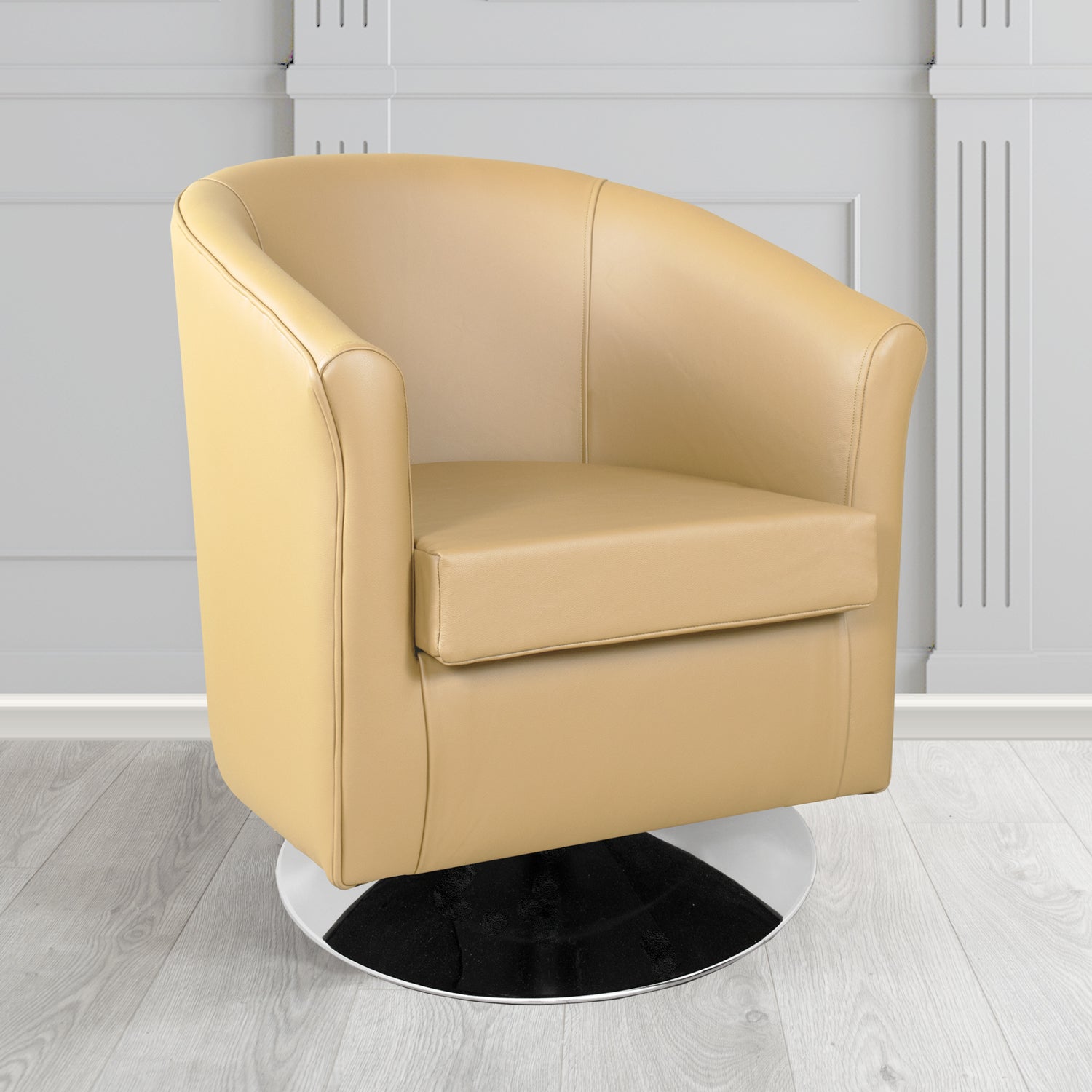 Tuscany Shelly Stone Crib 5 Genuine Leather Swivel Tub Chair - The Tub Chair Shop