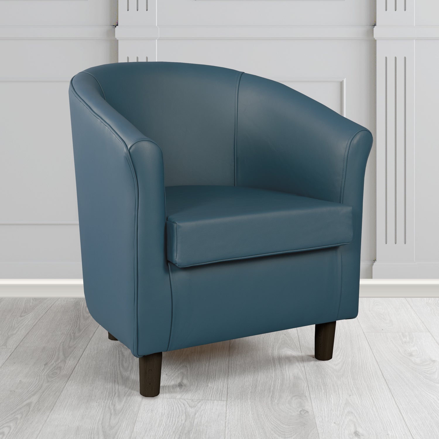 Tuscany Shelly Suffolk Blue Crib 5 Genuine Leather Tub Chair - The Tub Chair Shop