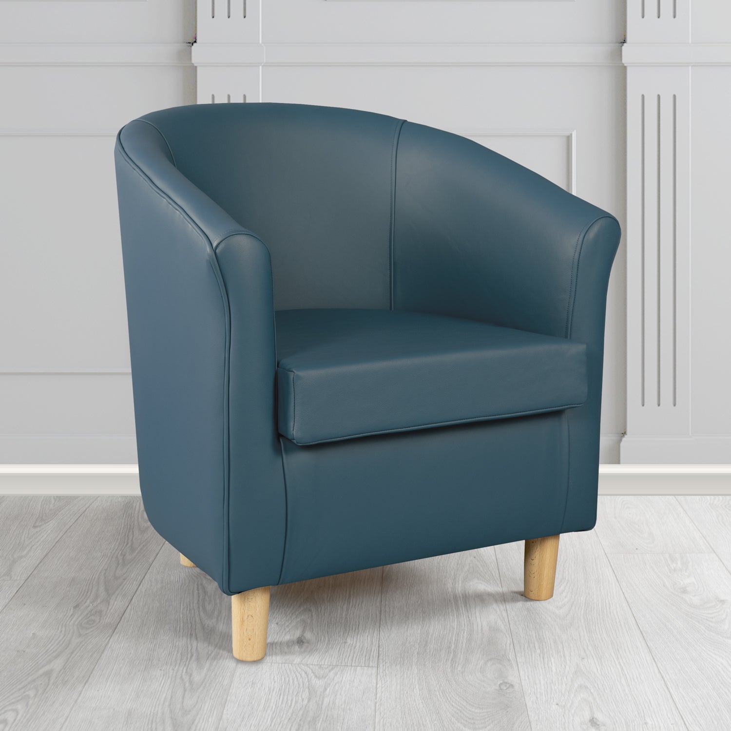 Tuscany Shelly Suffolk Blue Crib 5 Genuine Leather Tub Chair - The Tub Chair Shop