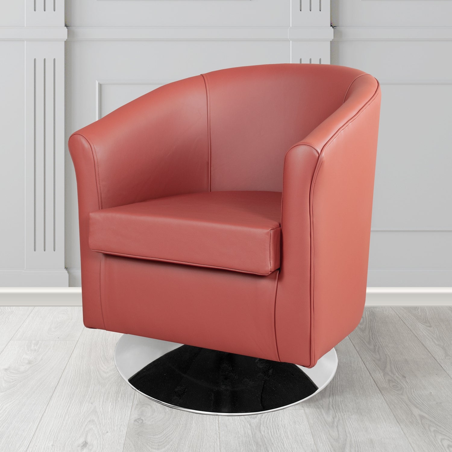 Tuscany Shelly West Crib 5 Genuine Leather Swivel Tub Chair - The Tub Chair Shop