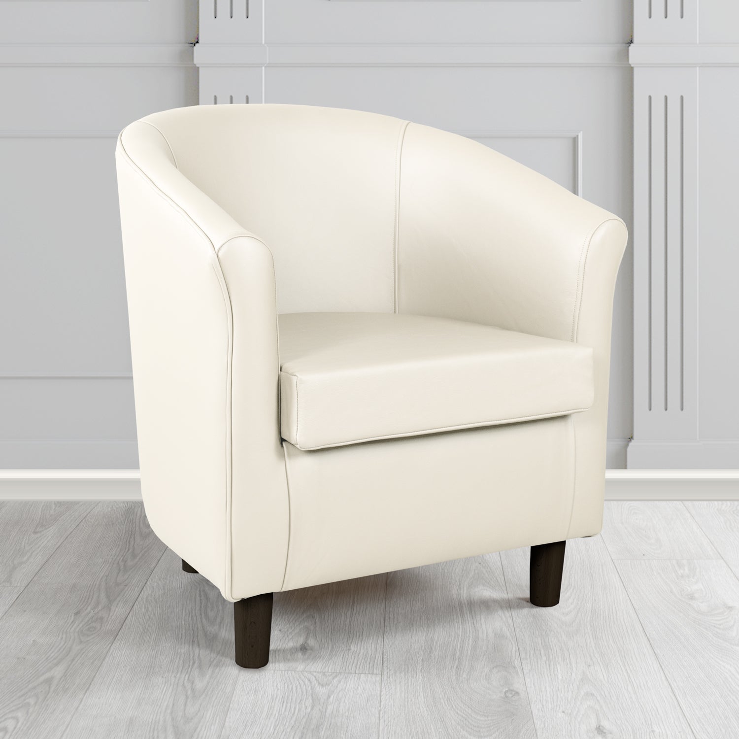 Tuscany Shelly White Crib 5 Genuine Leather Tub Chair - The Tub Chair Shop