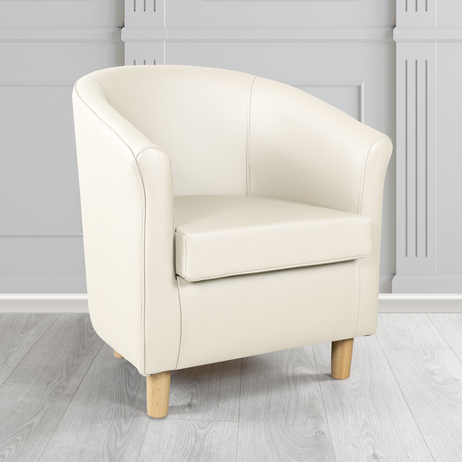 Tuscany Shelly White Crib 5 Genuine Leather Tub Chair - The Tub Chair Shop