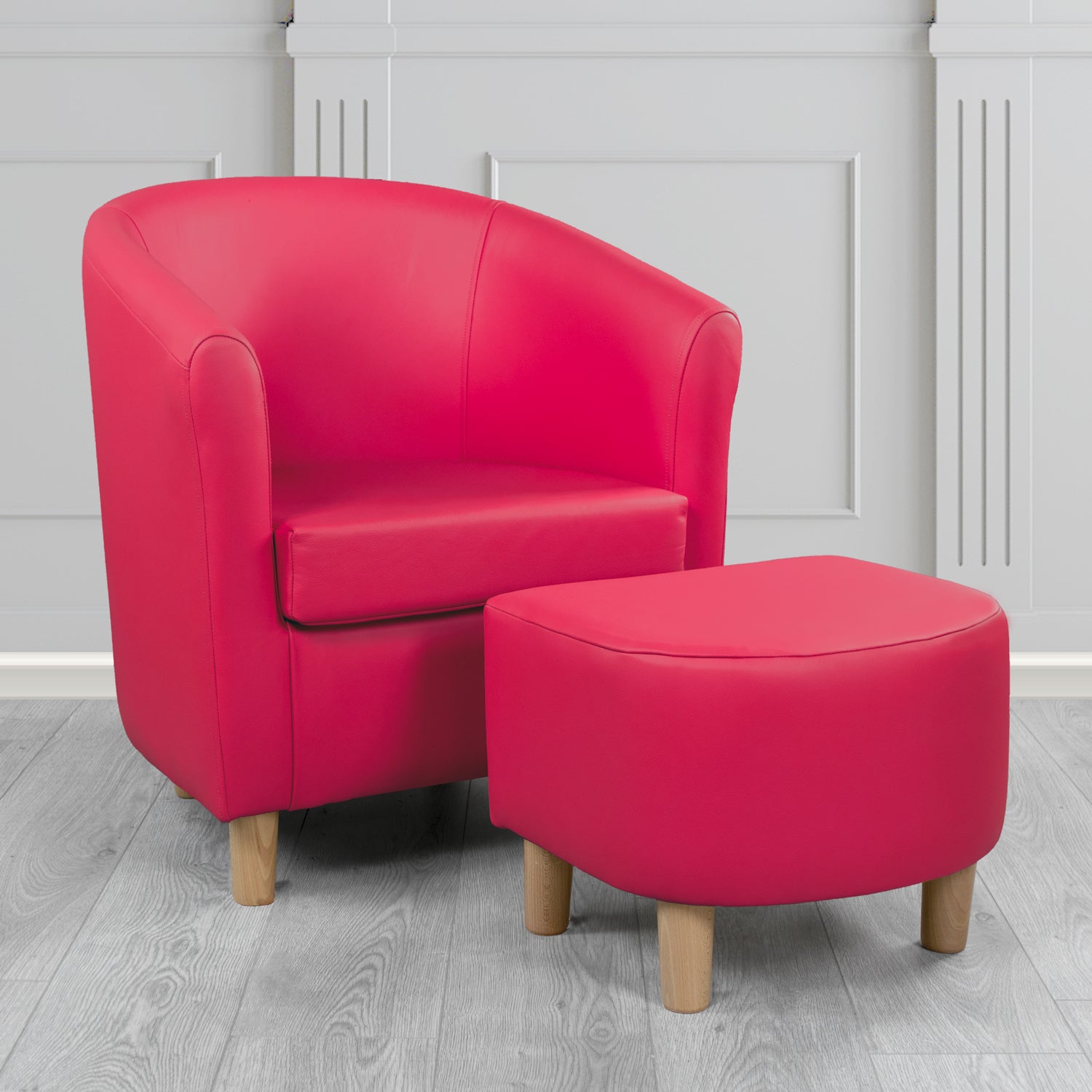 Tuscany Shelly Anemone Crib 5 Genuine Leather Tub Chair & Footstool Set (6617077940266)