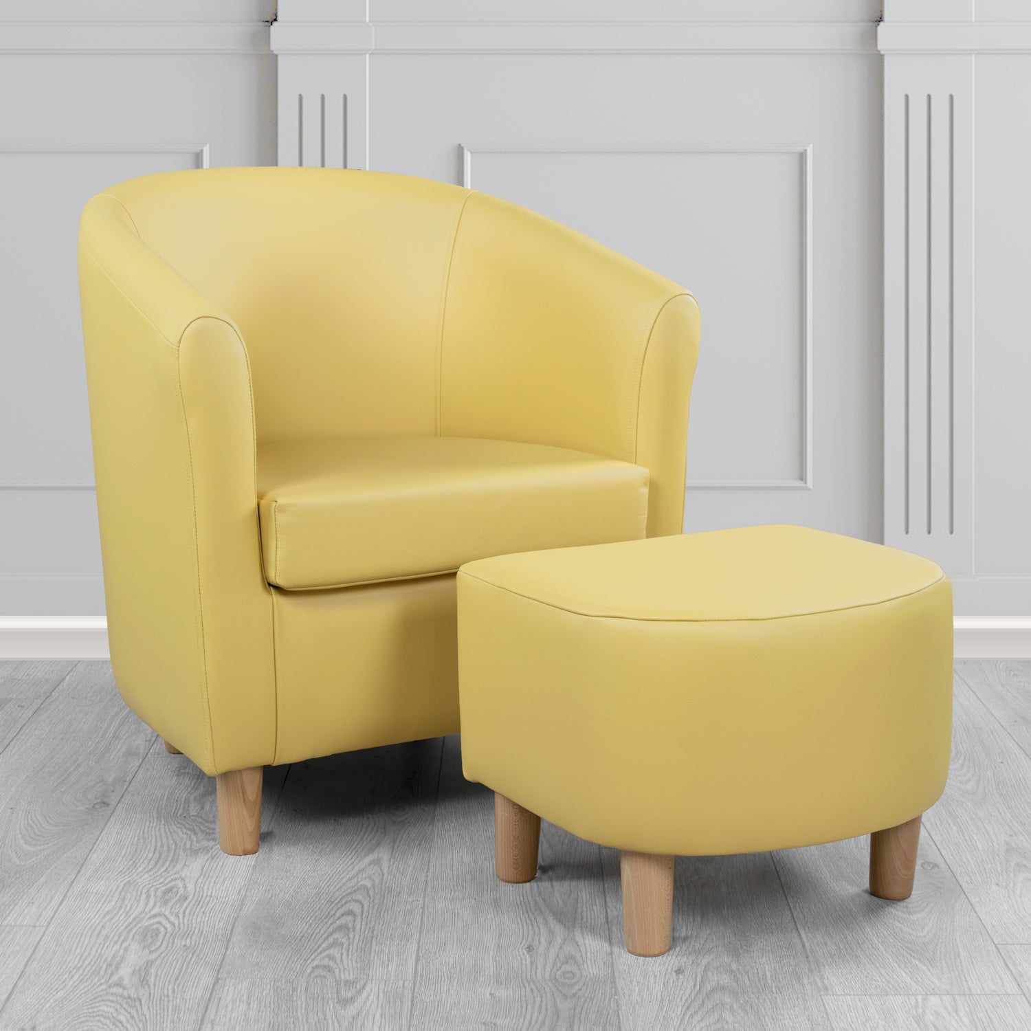 Tuscany Shelly Angel Crib 5 Genuine Leather Tub Chair & Footstool Set (6617078104106)