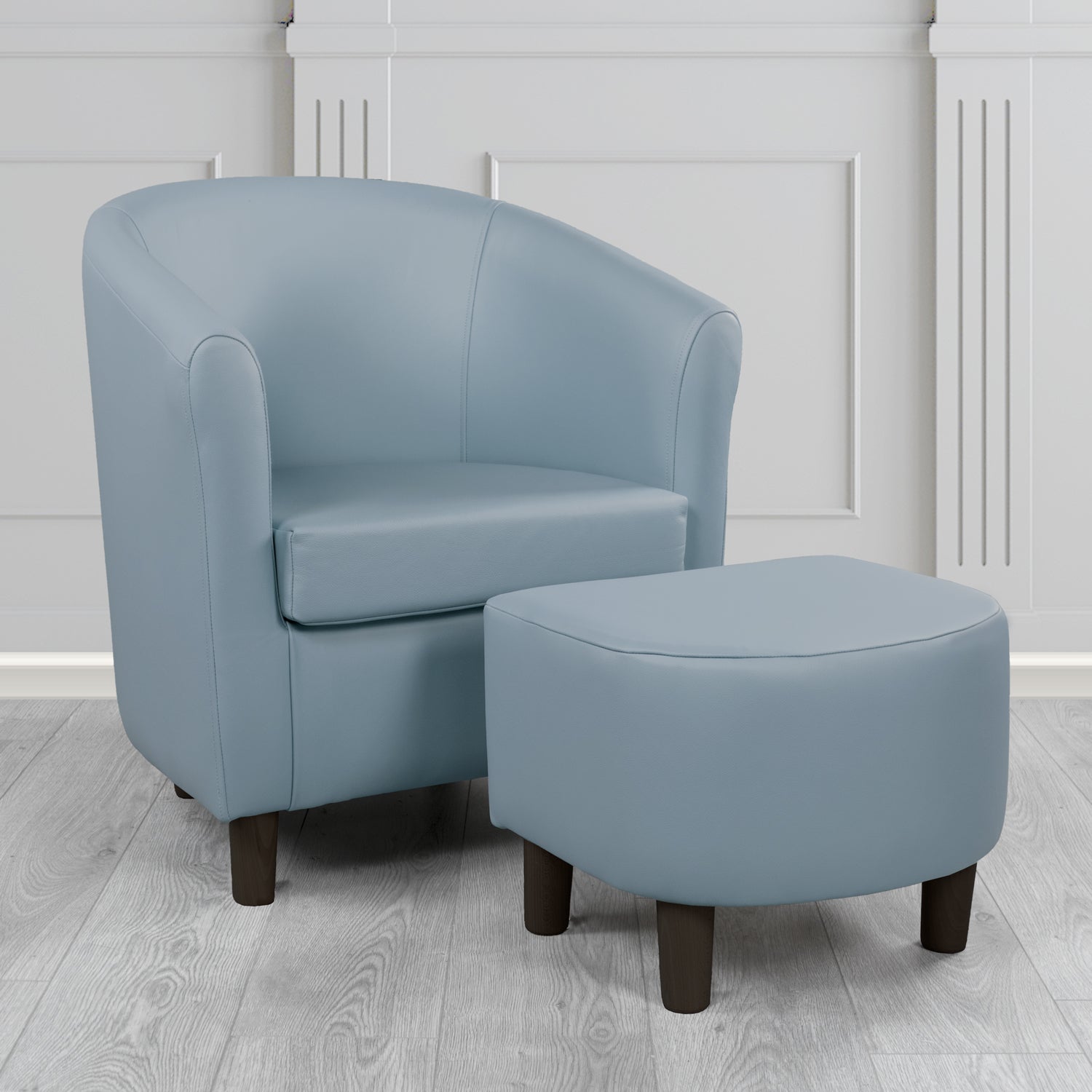 Tuscany Shelly Iceblast Crib 5 Genuine Leather Tub Chair & Footstool Set (6617133219882)