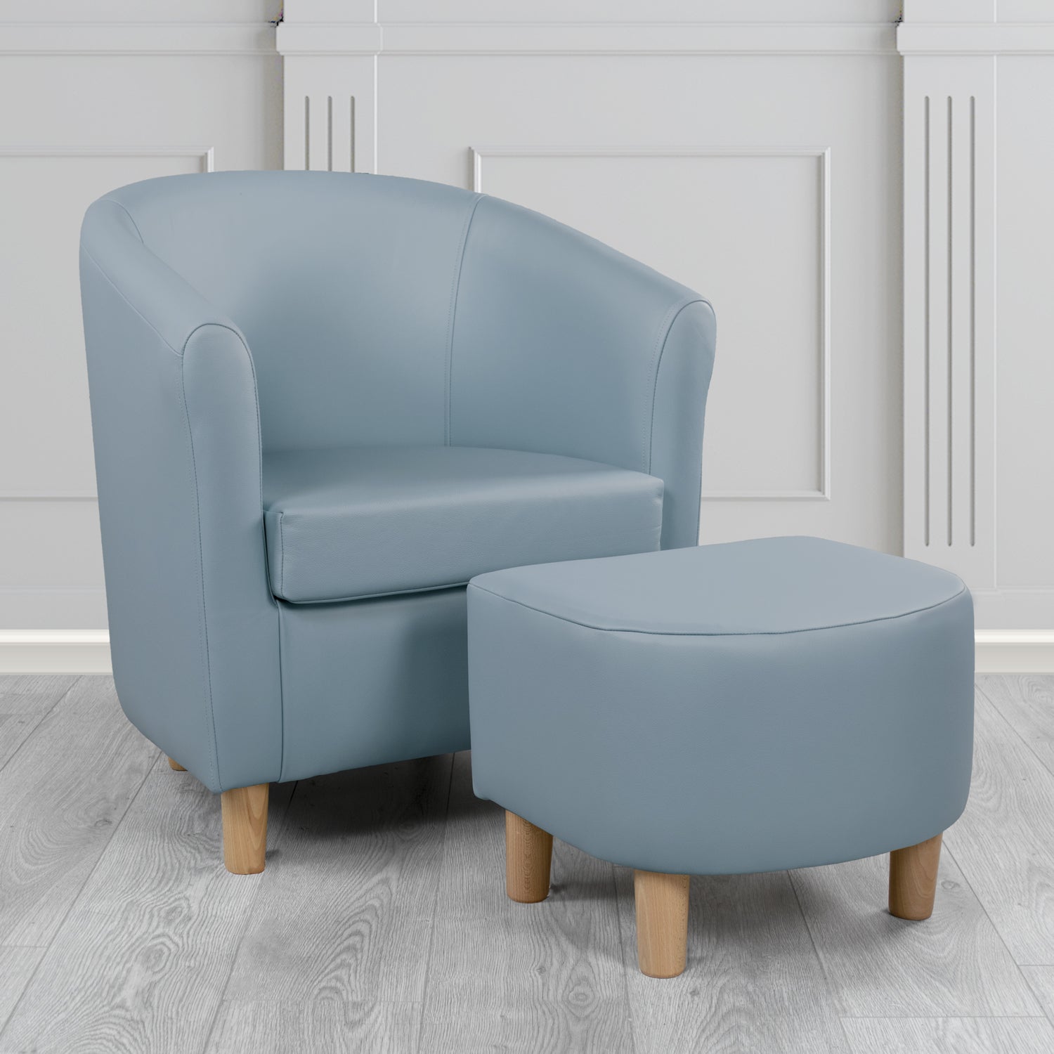 Tuscany Shelly Iceblast Crib 5 Genuine Leather Tub Chair & Footstool Set (6617133219882)