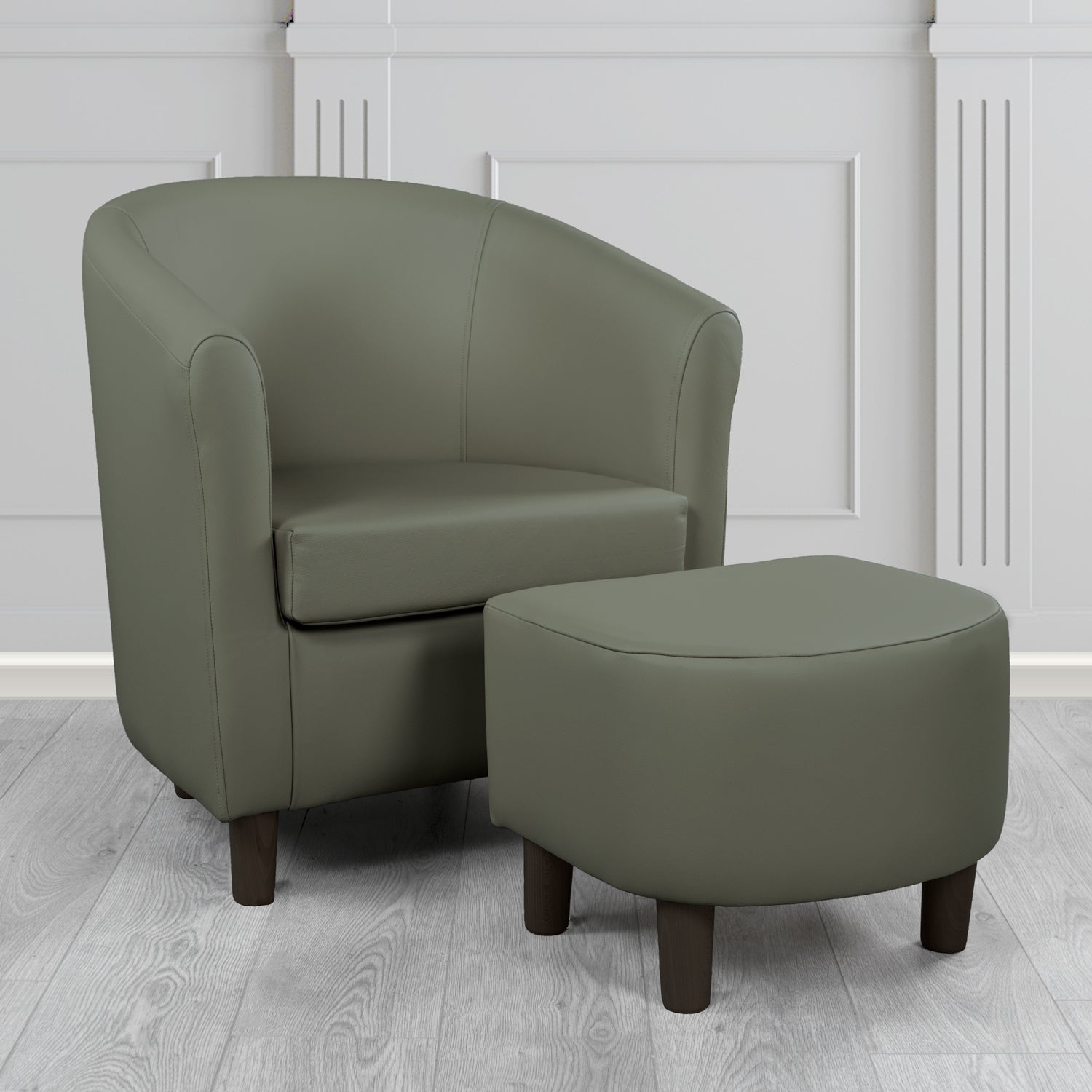 Tuscany Shelly Steel Crib 5 Genuine Leather Tub Chair & Footstool Set (6617212026922)