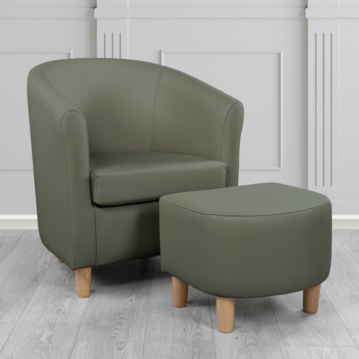Tuscany Shelly Steel Crib 5 Genuine Leather Tub Chair & Footstool Set (6617212026922)