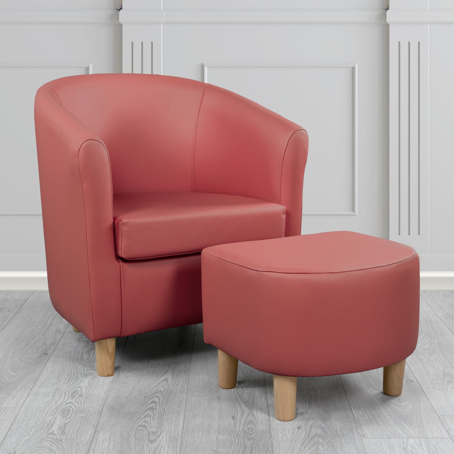Tuscany Shelly West Crib 5 Genuine Leather Tub Chair & Footstool Set (6617234702378)